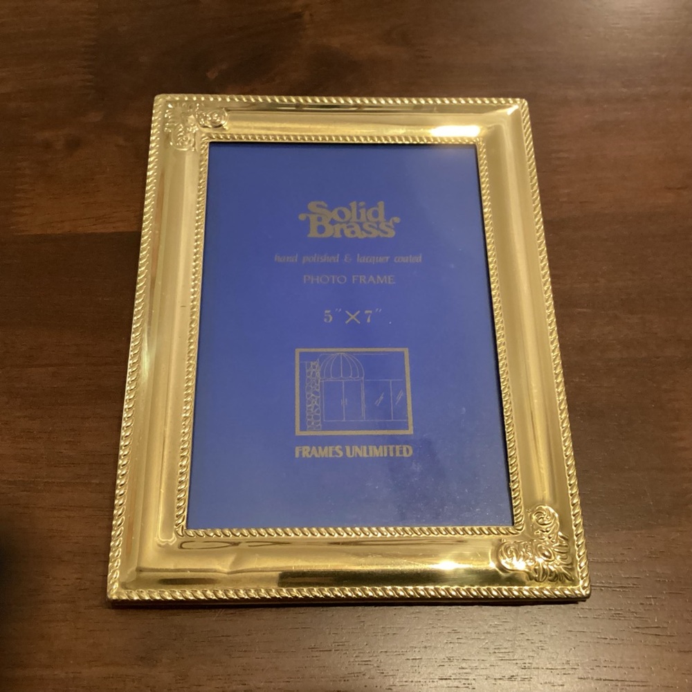Solid Brass 5 X 7 photo frame